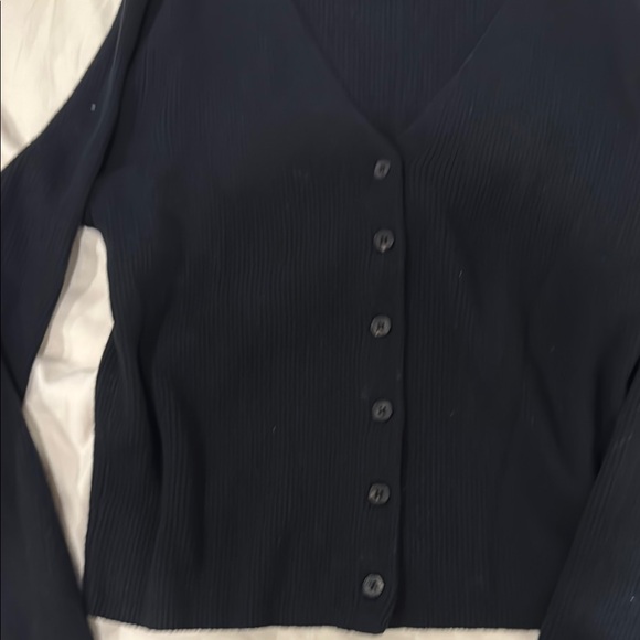 The Kooples Black Ribbed Cardigan - Picture 3 of 3